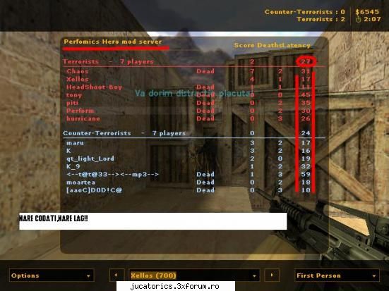 uiati un server in toata regula , care n-are lag! 
uitati o poza servere cs 1.6